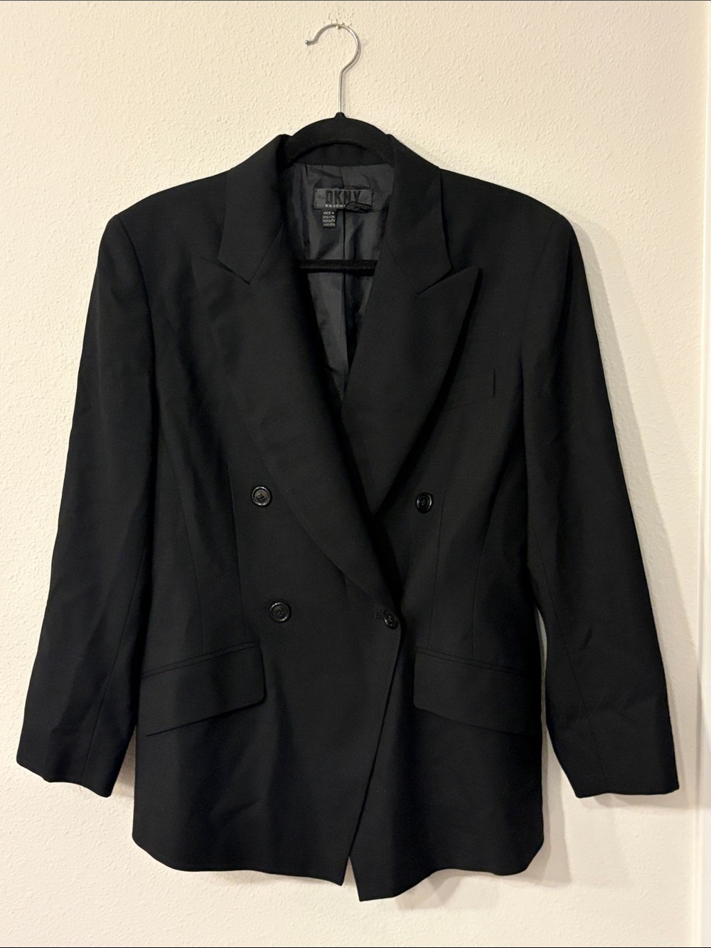 DKNY Vintage Black Double-Breasted Women's Blazer